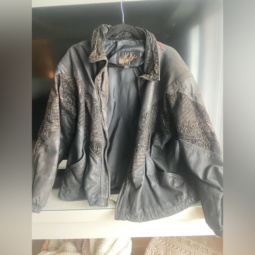 Winlit Leather Bombers Jacket, Vintage 80's